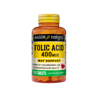 Mason Natural Folic Acid 400mg 100 tablets 653-100A