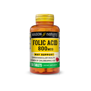 Mason Natural Folic Acid 800mg 100 tablets 676-100A