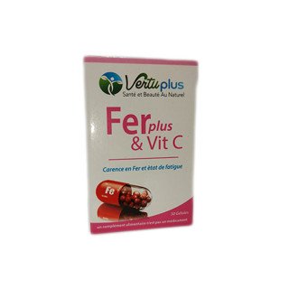 Vertu plus Fer plus & Vit C 30gelules