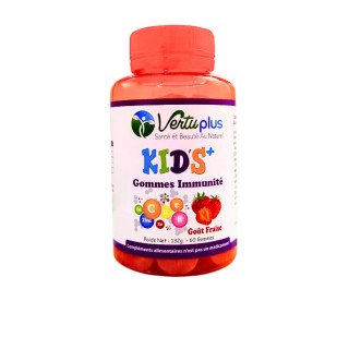 Vertu plus Kids+ Immunites Gout Fraise 60 gommes