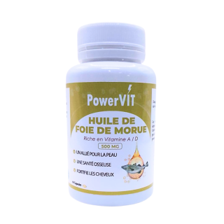 Powervit Huile de Foie de Morue 500mg 60gelules