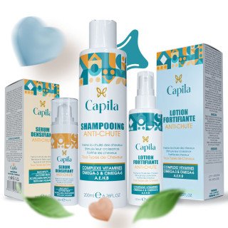 Capila Shampoing 200ml+ Lotion 125ml+ Serum 30ml Pack Anti-Chute